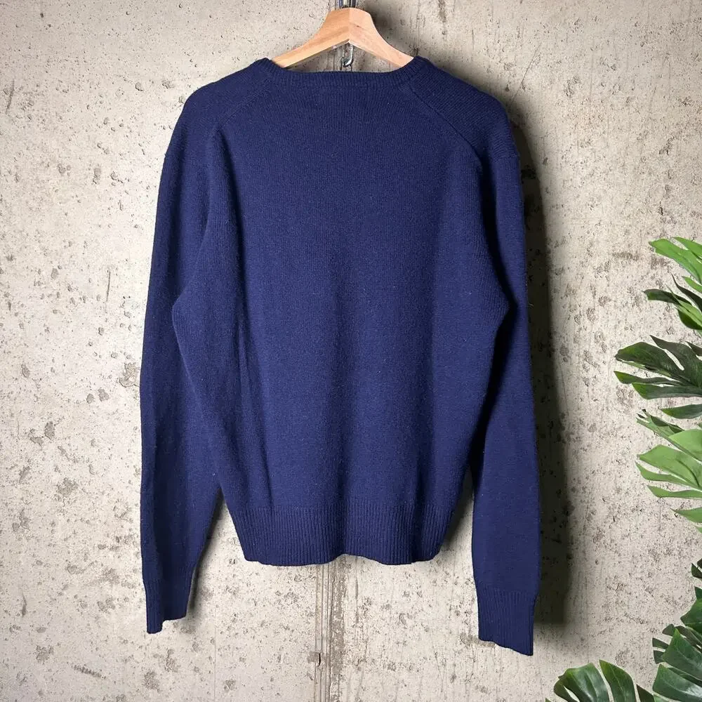 Jack Nicklaus Golf Lambs Wool Tagged 44 Fits Mens Medium 80s Knit V-Neck Sweater